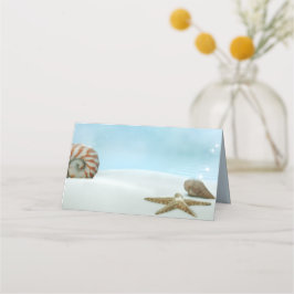 Mesa Cartão de Local Dobrado do Tema da Praia