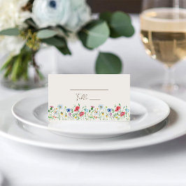 Mesa Cartão de Local Dobrado para Casamento de Beige do