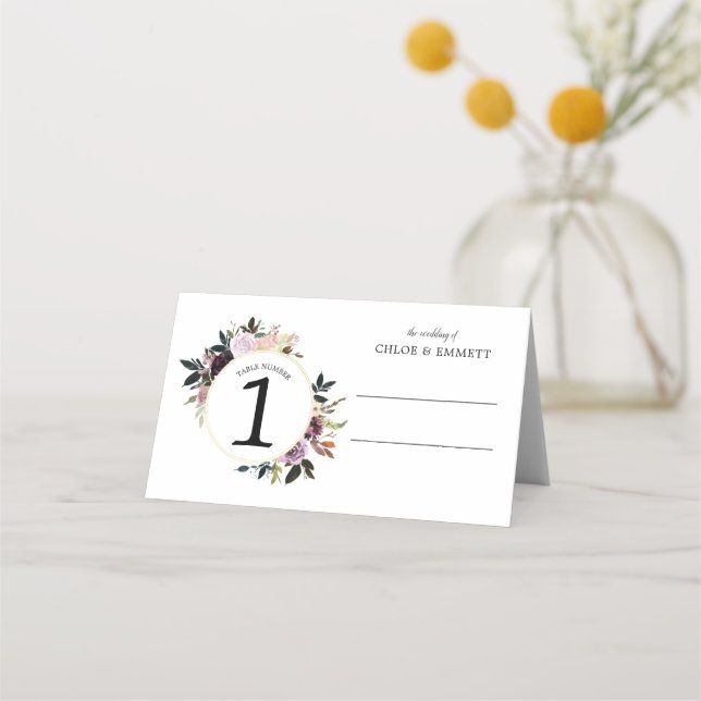 Mesa Cartão de Local Dobrado Púrpura Pano/Pano (Frente)