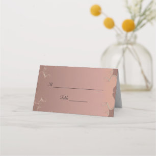 Mesa Cartão de Local Dourado de Casamento Elegante Rosa