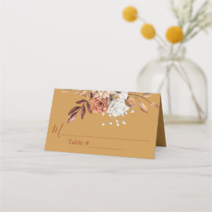 Mesa Cartão de Local Dourado para Flores de Queda