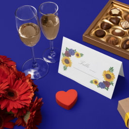 Mesa Cartão de Local Floral de Casamento de Girassol Ro