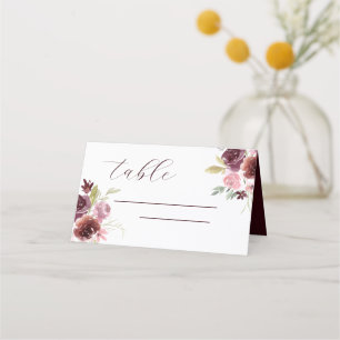 Mesa Cartão de Local Floral de Casamento de Watercolor