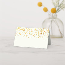 Cartão de Local para Confetti Dourado Glitter Conf