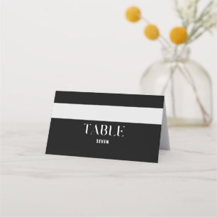 Mesa Cartão de Local Personalizado de Casamento Negro N