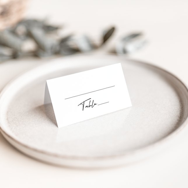 Mesa Cartão de Local Simples de Casamento Preto e Branc (Criador carregado)