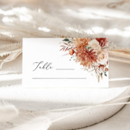 Mesa Cartão de Localidade Boho Terracotta Dahlia Rosa