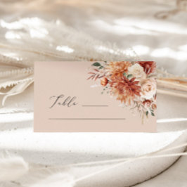 Mesa Cartão de Localidade Boho Terracotta Dahlia Rosa