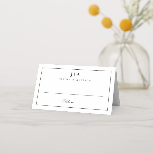 Mesa Cartão de Localização de Casamento com Monograma C (Frente)