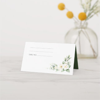 Mesa Cartão de Localização de Casamento Floral Branco E