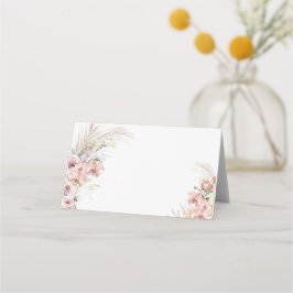 Mesa Cartão de lugar Boho Pampas Rosa Corado Floral