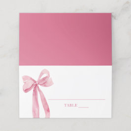 Mesa Cartão de Lugar com Laço Rosa Cor-de-Rosa Elegante