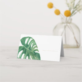 Mesa Cartão de lugar da planta de queijo tropical (em b