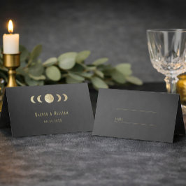Mesa Cartão de lugar de casamento art déco celestial