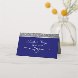 Mesa Cartão de lugar de casamento azul real