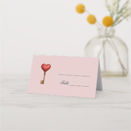 Mesa Cartão de lugar de casamento cor-de-rosa em forma