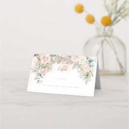 Mesa Cartão de lugar de casamento de rosas de lavagem