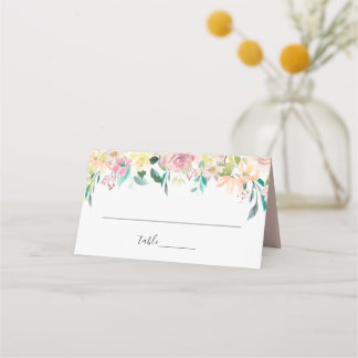 Mesa Cartão de lugar de casamento floral primavera Past