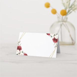 Mesa Cartão de lugar de casamento geométrico floral bur