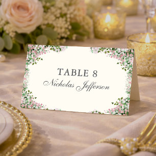 Mesa Cartão de Lugar de Casamento no Jardim Rosa Elegan