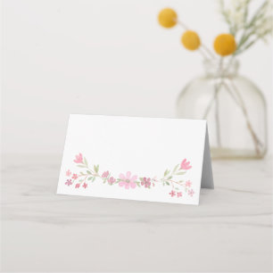 Mesa Cartão de lugar de flores rosa