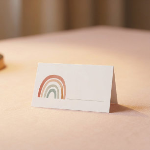 Mesa Cartão de lugar em branco com arco-íris e linha pa