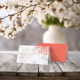 Mesa Cartão de Lugar Faroso Vermelho Laranja Whimsical