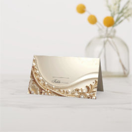 Mesa Cartão de lugar floral ornamentado em ouro elegant