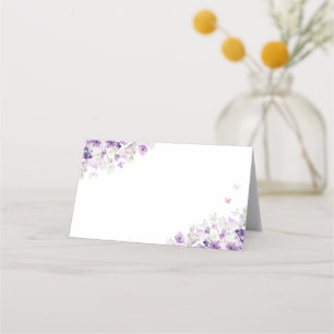 Mesa Cartão de lugar para borboletas florais prateadas