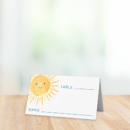 Mesa Cartão de lugar para Chá de Bebê Sol