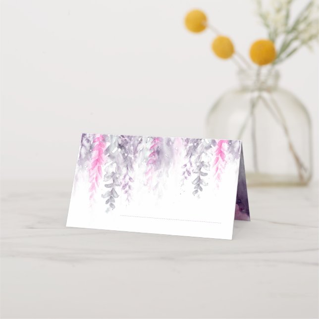 Mesa Cartão de lugar para flores cor-de-rosa de indigo  (Frente)