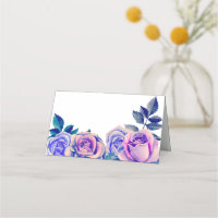 Cartão de lugar para rosas roxos. Flórida de casam