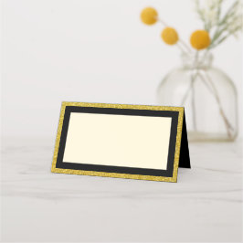 Mesa Cartão de Lugar Preto e Dourado | Em Branco para N