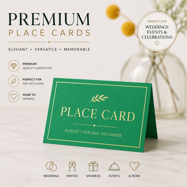 Mesa Cartão de lugar verde personalizado (Criador carregado)