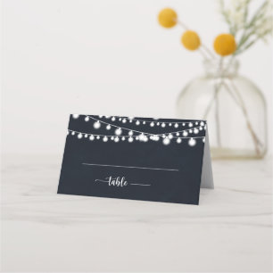 Mesa Cartão de Luz de Casamento Rustic String Lights
