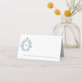 Mesa Cartão de monograma azul-turquesa para casamento o