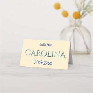 Mesa Cartão de Nome de Convidado Minimalista em Creme c