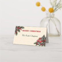 Cartão de Nome de Natal Personalizado Estilo Fazen