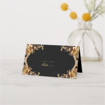 Cartão de Posicionamento de Moldura Dourada Elegan
