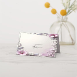 Mesa Cartão de Posicionamento de Moldura Floral Rosa