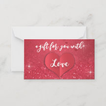 Cartão de Presente do Dia de os namorados de Amor 