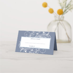 Mesa Cartão de Recepção Azul Dusty Flourish