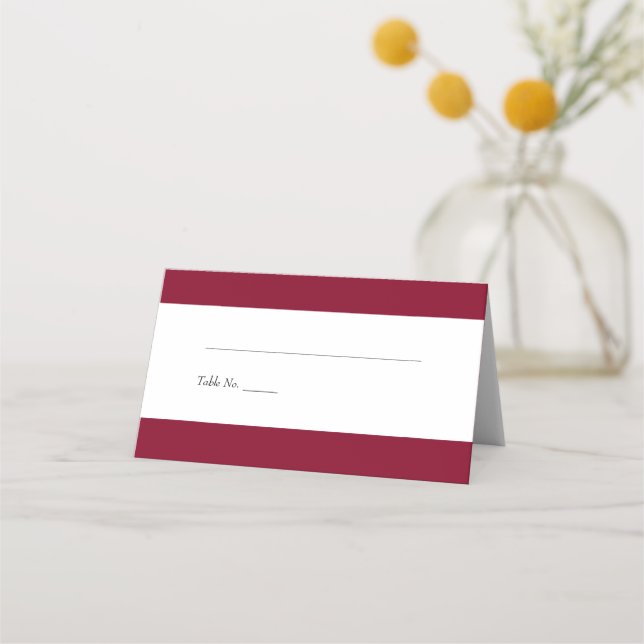 Mesa Cartão de Recepção com Listras Burgundy (Frente)