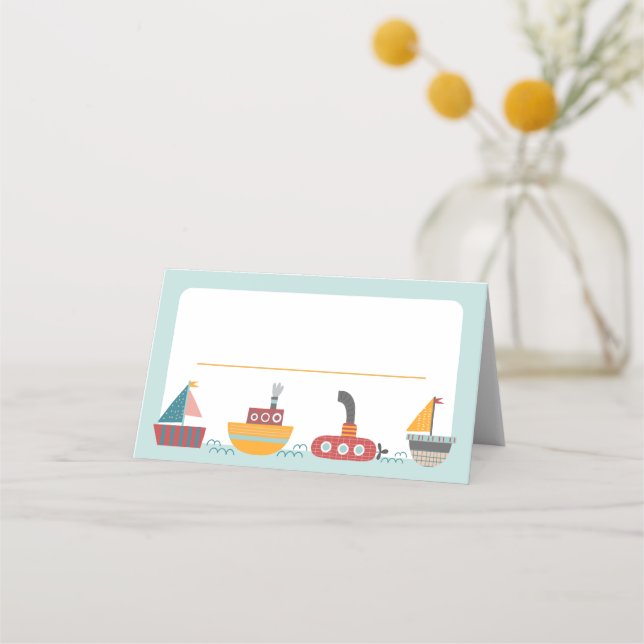 Mesa Cartão de Tema Náutico, Cartão de Local (Frente)