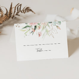 Mesa Cartão Floral de Casamento Floral de Folhagem Verd