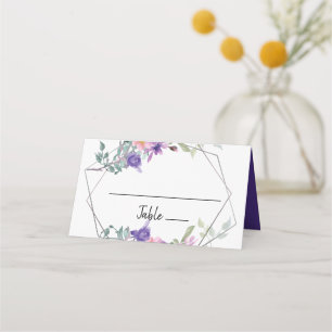 Mesa Cartão Geométrico de Casamento Floral Elegante