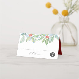 Mesa Casamento de Natal Cartão Watercolor Greenery