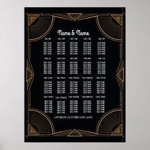 Mesa Casamento Gatsby Art Deco Poster 20 Seating