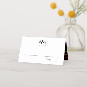 Mesa Casamento Rainbow Pinstripe Pride Cartão de loca