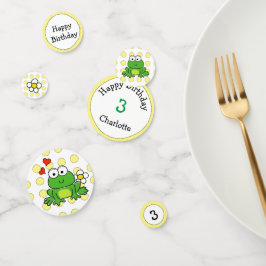 Mesa de aniversário de Sapo bonito Confetti